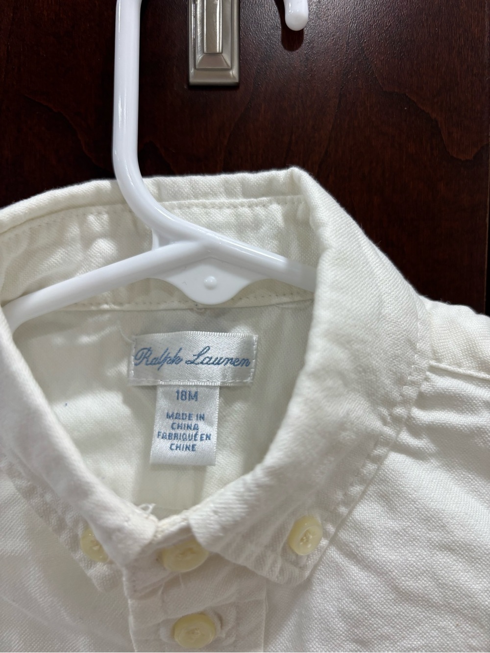 Ralph Lauren White Long-Sleeve Button-Down Shirt for Kids - Picture 5 of 6